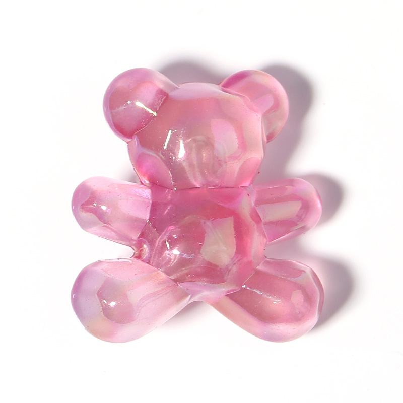 10Pcs Candy Color Bear Acrylic Beads Faceted Cute Gummy Bear Loose Beads for Jewelry Making DIY Gifts Necklace Bracelet Supplies