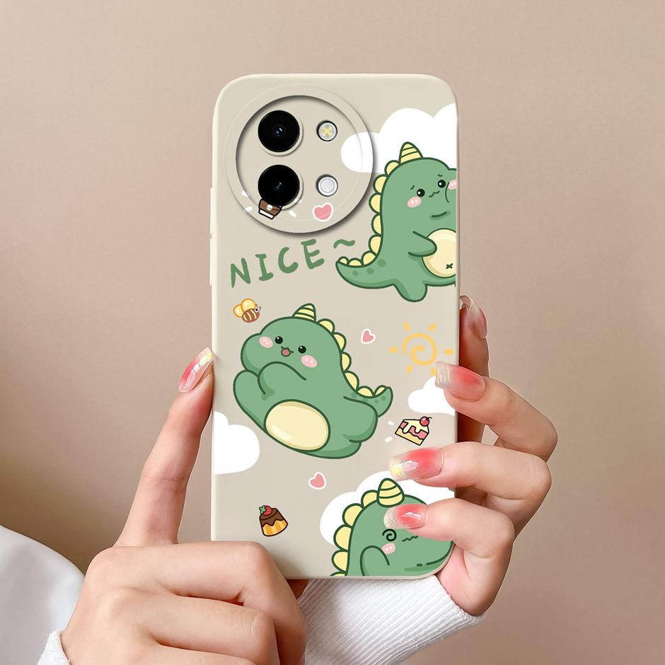 For Vivo Y38 5G Cases Love Heart Flowers Liquid Silicone TPU Shockproof Cover For VivoY200i VivoT3x Prevalent Coque Funda Shell