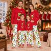 Conjunto de Pijama de Manga Longa e Calça Combinando para Família (Pais e Filhos) Roupa de Casa