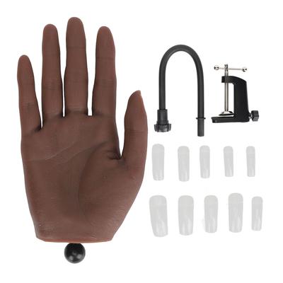 Nail Practice Training Hand Set Silicone and Plastic Bendable Nail Practice Fake Hand and Bracket