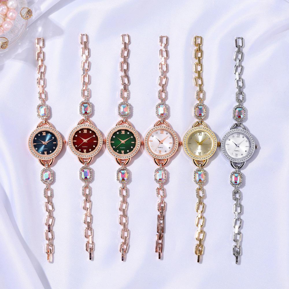 Rhinestone Women's Roman Numeral Bracelet Watch with Adjustable Strap