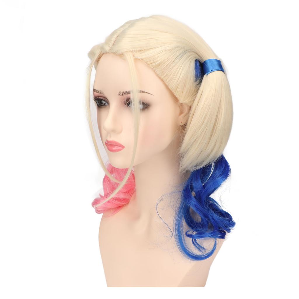 Women Double Ponytail Wig Adjustable Size Long Curly False Hair for Daily Life Cosplay Party