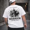 Mens Warrior Graphic Tee Spartan Shirt Gym Motivation Streetwear Back Print