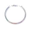 Princess Fang Gradual Change Color Gemstone Rainbow Full Diamond Chain Plated Platinum Color Sapphire Zircon Temperament Bracelet Women