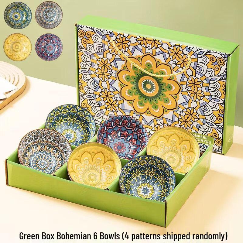 Ruhan Bohemian Ceramic 6-Bowl Dinnerware Set