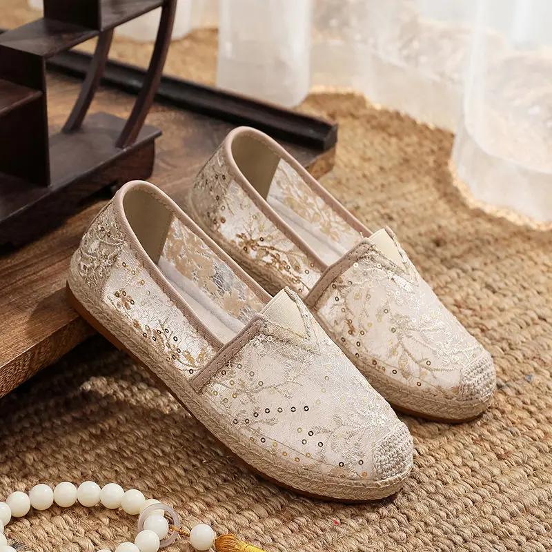 Fashion New In Hollow Sequins Women's Shoes Trends 2025 High Quality Casual 39 Aesthetic Offers Comfortable and Elegant Ladies Footwear