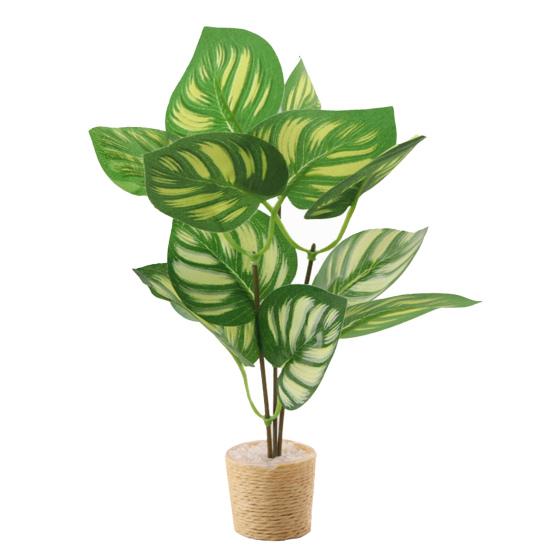 1:6 Novelty Realistic Decorative Plastic Miniature Potted Plant Doll House Decor Play Toy for Entertainment Dollhouse Green