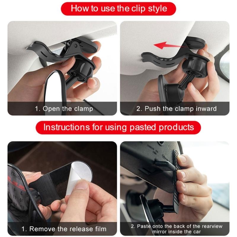 Rear-Seat Baby Monitoring Mirror with Wide View and Adjustable Head for Parents, Caregivers and Family Travel Use