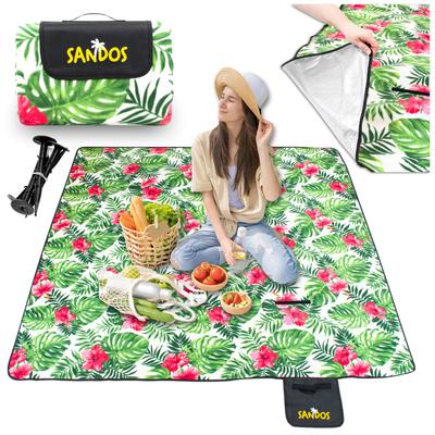 Beach Picnic Blanket Mat Insulation 200 X 200 Anchors Waterproof Flowers