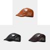 Pu Leather Beret Hat For Men Women Retro Round Top Winter Fashion Accessory