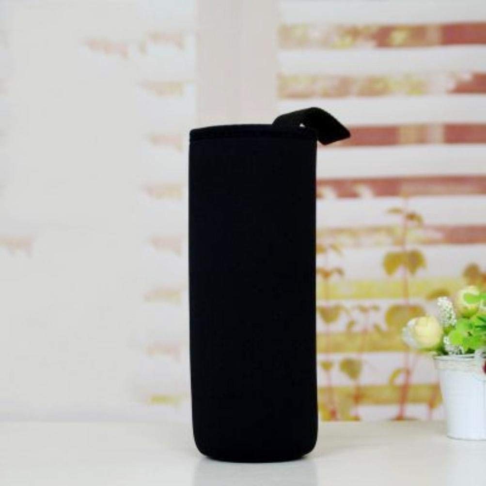 500ml Water Bottle Cover, Insulated Neoprene Water Bottle Case, 550ml, 600ml Bottle Cover, 2 Pack, Black (550ml, Blackblack-2pack)