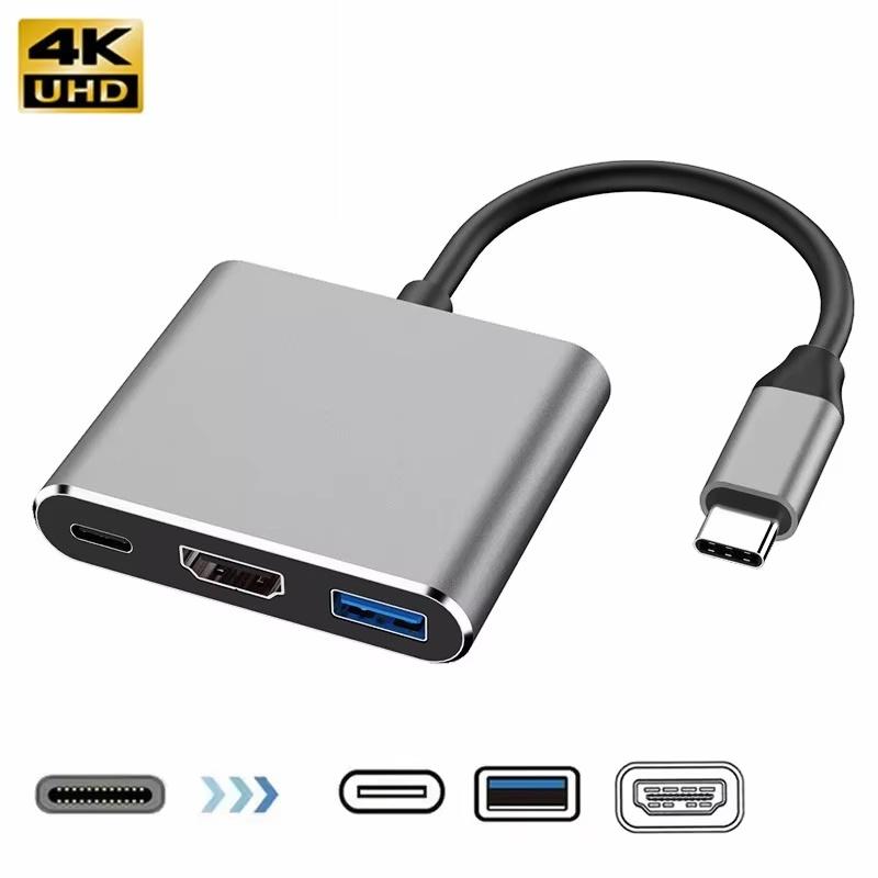 3 In 1 USB Type C To HDTV Converter Cable USB Type C To HDMI-compatible Adapter Cable For Samsung Huawei Xiaomi Laptops Macbook