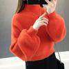 Suéter Grueso de Otoño Invierno para Mujer Jersey Blanco Pull Femme Suéter Holgado de Punto Esponjoso para Mujer