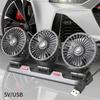 Car Fan Three-Head Automotive Electric Fan USB/12V/24V Fan 2 Speeds Car Silent Fan for Truck Car SUV RV Tent Auto Vehicles