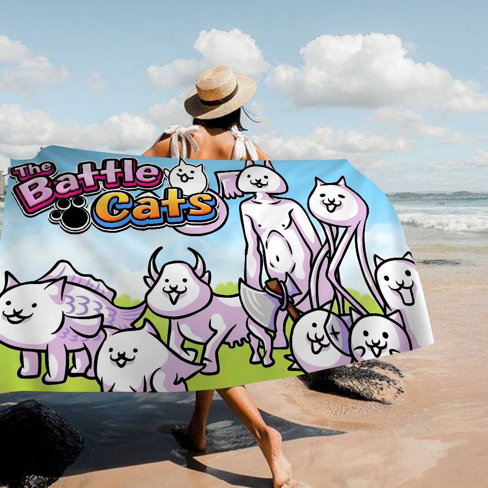 

Battle Cats Anime Beach Towel Colorful Bath Towels for Girl Microfiber Quick Dry Sand Free Beach Yoga Spa Gym Pool W30*H60(CM)