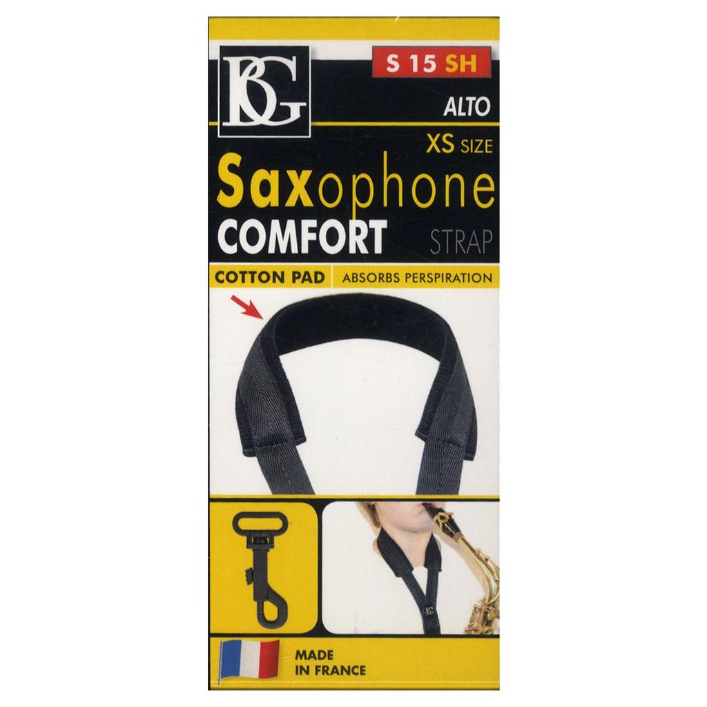 BG (BeeGee) COMFORT Strap for Alto Saxophone, Size (XS), Snap Hook, S15SH