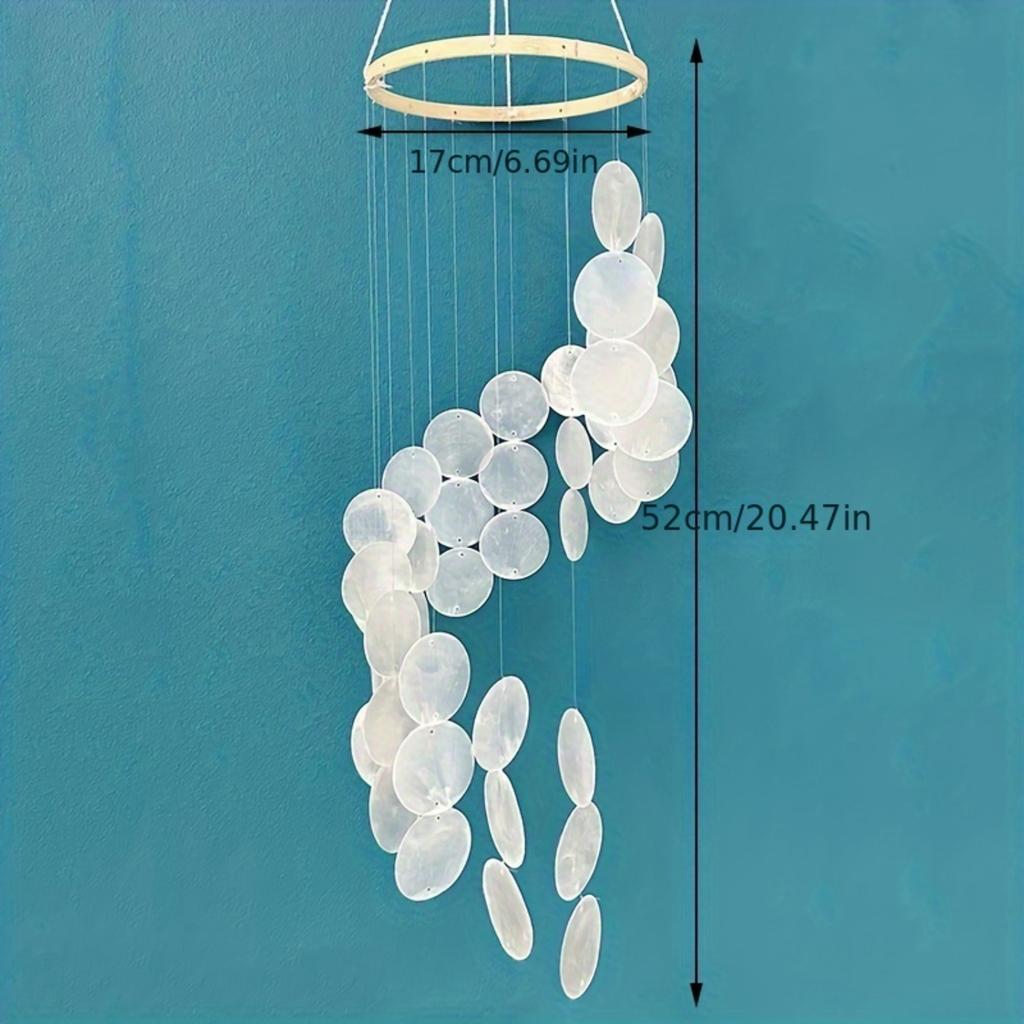 1Pc Color Spiral Natural Shell Wind Chimes Pure Hand-Hung Balcony Window Room Ornament Shooting Props Creative Birthday Gifts