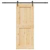 VidaXL Sliding Door and Hardware Kit 90x210 Cm Solid Pine 3332745