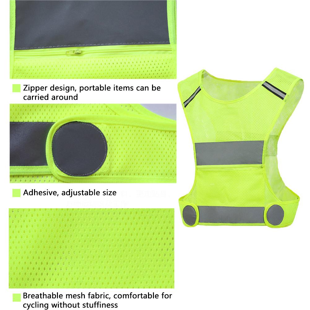 Reflective Vest Running Safety Vest Jogging Bike Motorcycle Night High Visibility Reflective Vest Unisex Breathable Quick Dry