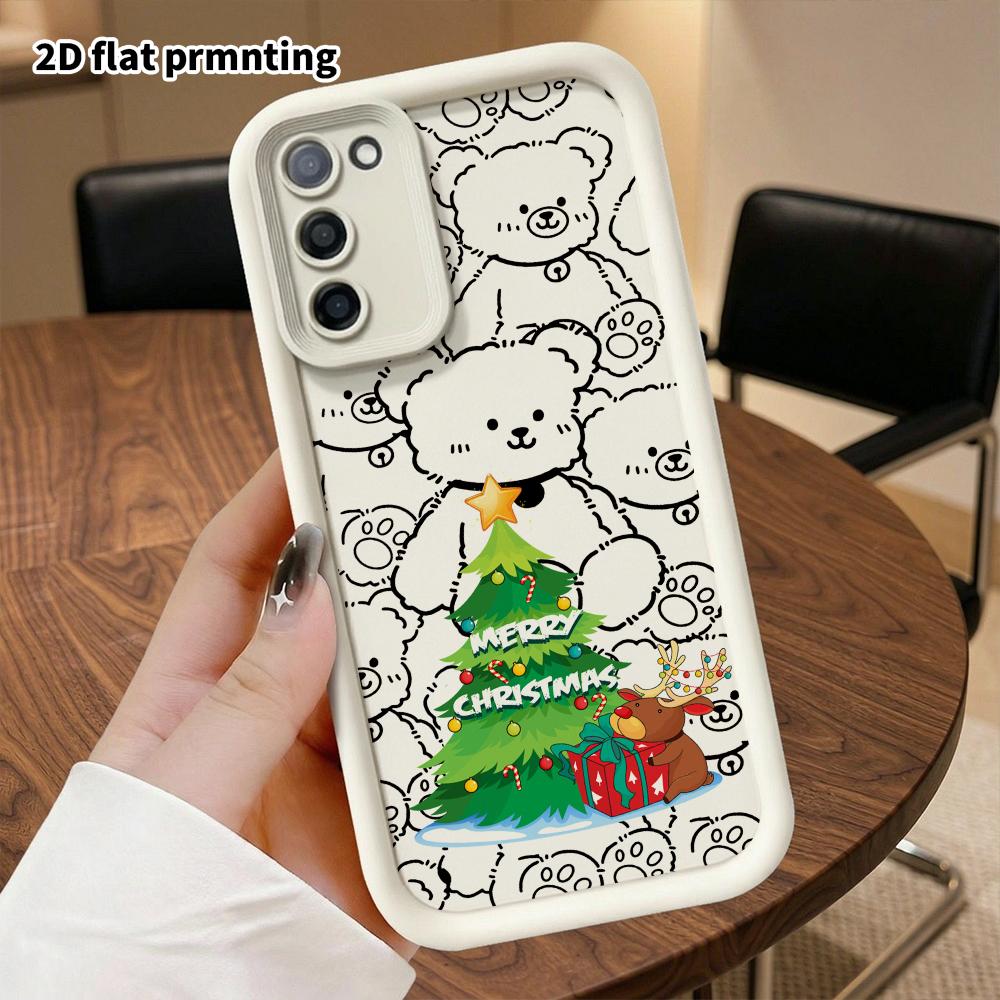 Phone Case: 2D Flat Samsung Galaxy A34 A35 M05 M06 S20 S22 S21 FE Plus 5G Protective Case, Christmas Tree Reindeer, Christmas and Halloween Gifts