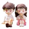 Couple Ornaments Miniature Adorable Cartoon Couple Ornaments Figurines for Fairy Gardens Dollhouses Lovely Resin Desk Garden