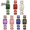 Sophisticated Bracelet Watch Ladies Quartz Sparkling Rhinestone Rectangular Dial Fashionable