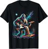 Herr- och damt-shirts Gitarr Sasquatch Bigfoot Rockmusikband Rolig Sasquatch-t-shirt