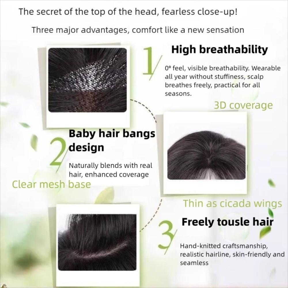 Fake Bangs Hair Toppers Wigs with Bangs Middle Part Fringe Hair Pieces Increase Hair Volume