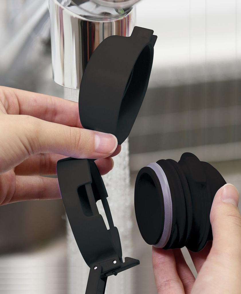 IRIS OHYAMA Water Bottle Stainless Steel Bottle Mug Bottle 480ml Black Spare Gasket Included One-touch MBW-480