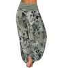 Women Casual Plus Size Print Elastic Waist Straight Loose Haren Long Pants