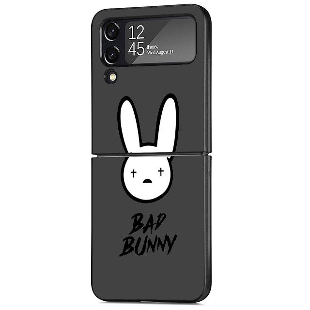Custodia Bad Bunny X100pre Per Samsung Galaxy Z Flip 3 4 5G Nera Rigida PC Alloggiamento Telefono Z flip4 Lusso Coque Guscio