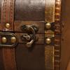 Wooden Trunk Faux Leather Handle Carrying Case Portable Storage Container For Jewelry Cosmetics And Collectibles