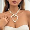 Unique Irregular Heart Pendant Necklace Fashionable Beads Necklace Stylish Neck Jewelry Suitable for Various Occasions