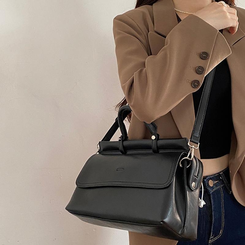 Porte-documents rétro Nouveau style Travail Sac de navetteuse pour femme Sac à main texturé grande capacité Sac messager Sac messager