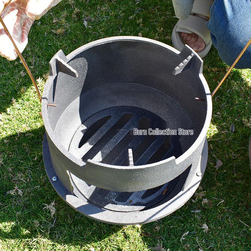 Rural Cast Iron Wood Stove: Outdoor Cooktop & Heater