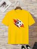 Dynamic Brush Stroke Soccer Ball Print Kids Short Sleeve T Shirt Sport Football Graphic Toddler Boys Casual Summer Tee Top