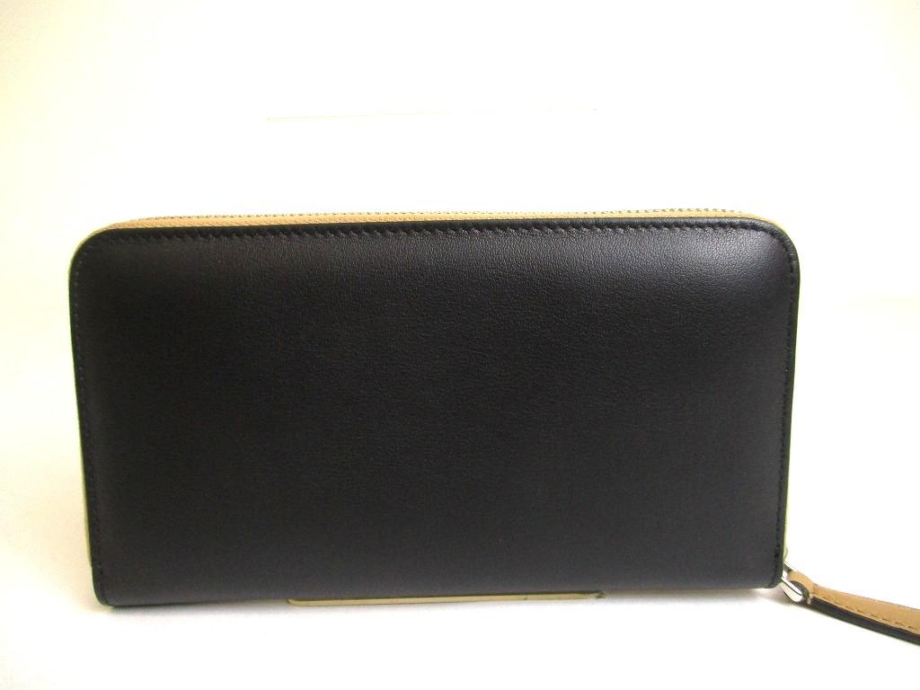 Authentic FENDI Peekaboo Beige Leather Zip Around Long Wallet #a899  Refurbished