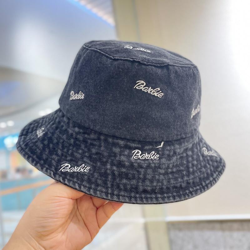 Women's Vintage Denim Fisherman Hat Spring Autumn Sun Protection Cap Adjustable Black Blue Light Blue