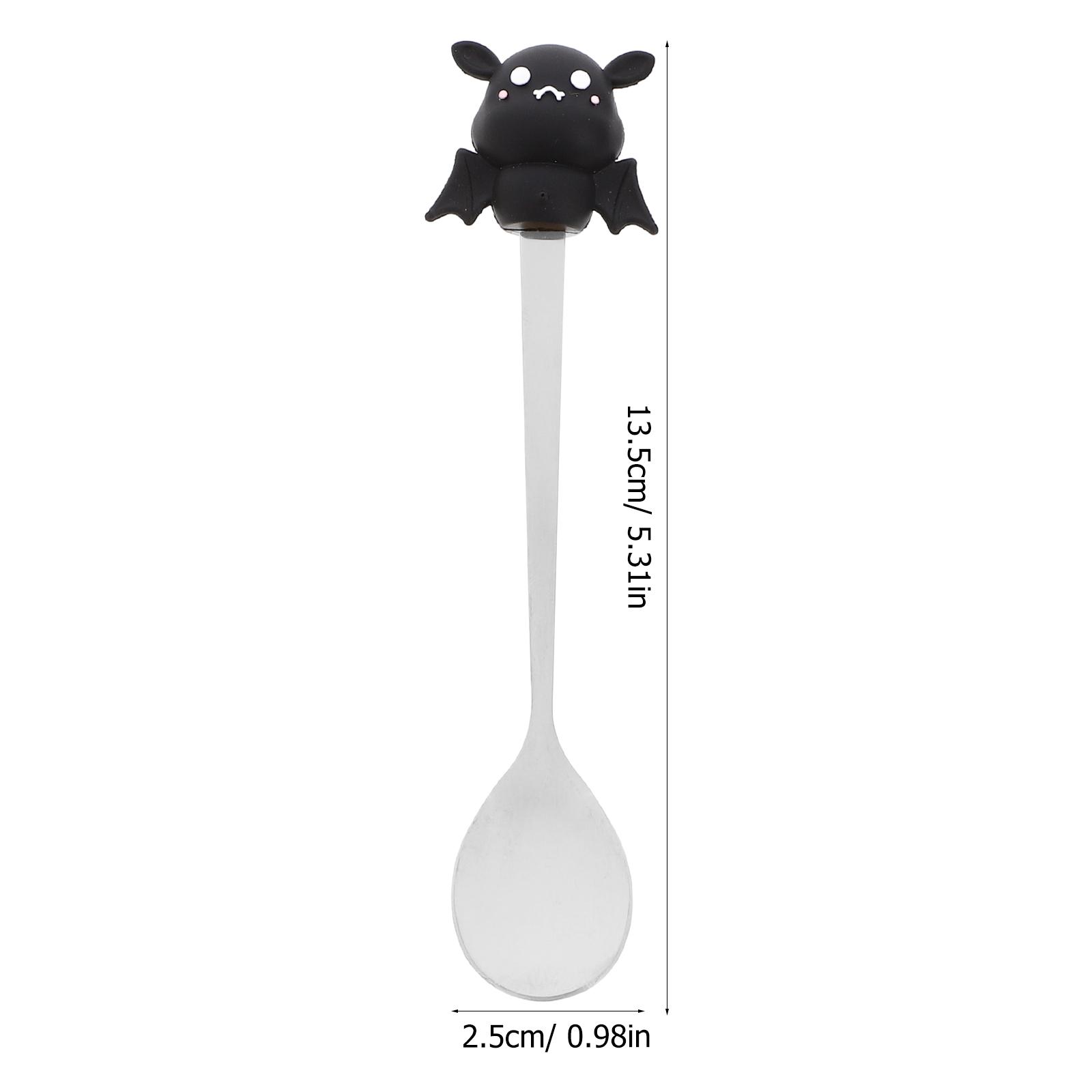 

6pcs Halloween Dessert Spoons Stainless Steel Cake Spoon For Home Kitchen Party Multipurpose Metal Dinnerware Halloween срібний