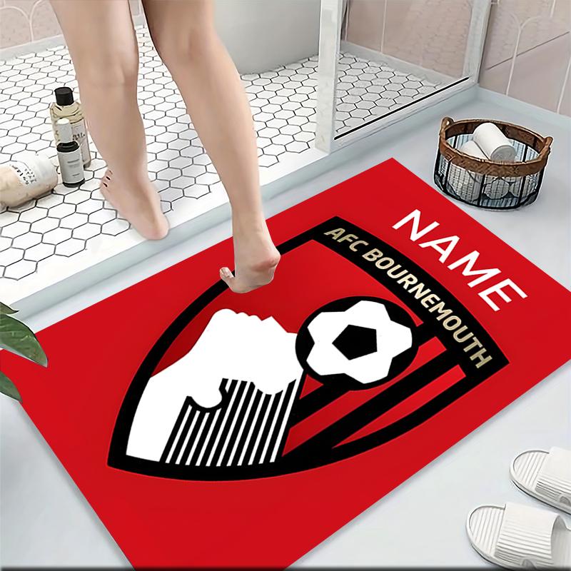 Custom Name AFC Bournemouth Crest Carpet Rug Customizable Soft Washable Anti-Slip Home Living Room Sofa Mats Personalized Rug. 0909223