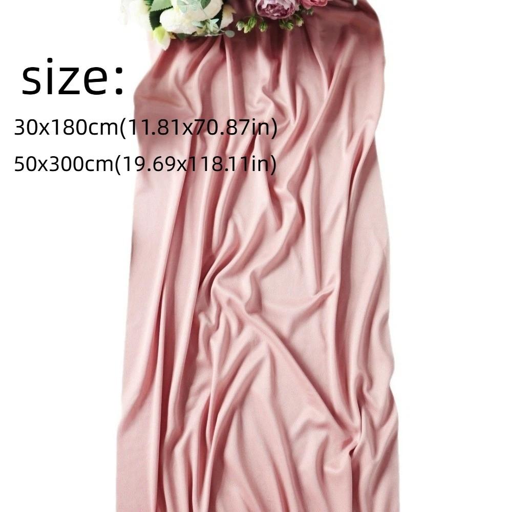 Modern Rustic Pleated Table Runner Soft Multi-color Milk Silk Crepe Tablecloth Washable Polyester Gauze Tablecloth Dinning Decor