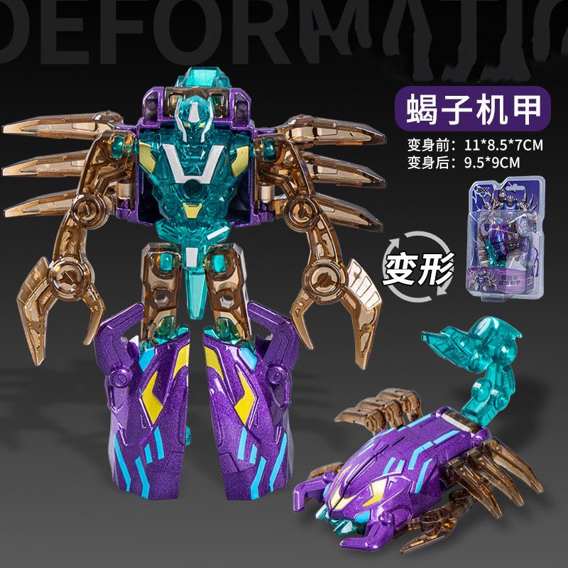 2-In-1 Insect Mecha Transformation Plaything Dragonfly Mantis Spider Scorpion Tiger Shark Transformable Robot Toys Children'S Plaything Present