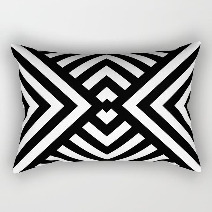Black and White Simple Geometric Rectangle Pillowcase Home Decor Car Sofa Cushion Cover Home Decor Accessories 30x50cm