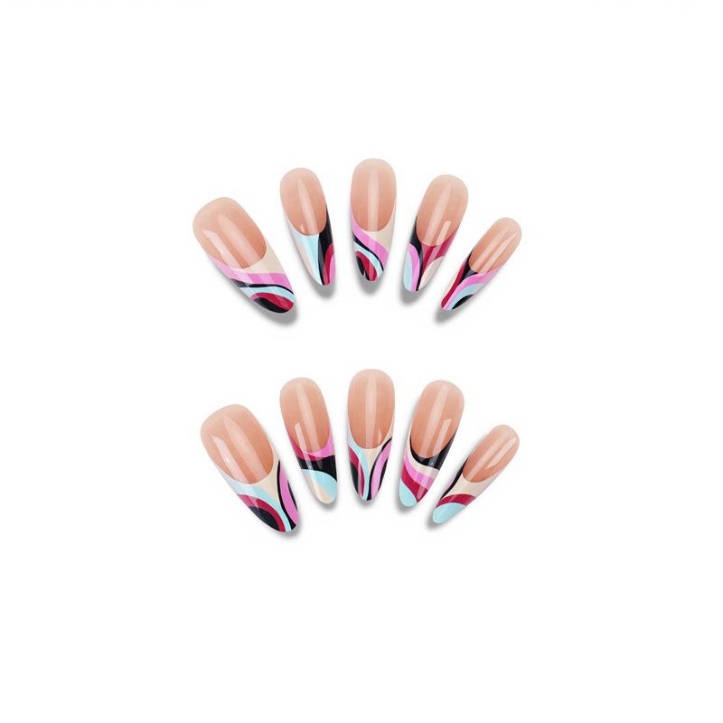 French Manicure, Contrasting Color, Wearable Nails, Nail Patches For Latin American Hotties, Fake Nails