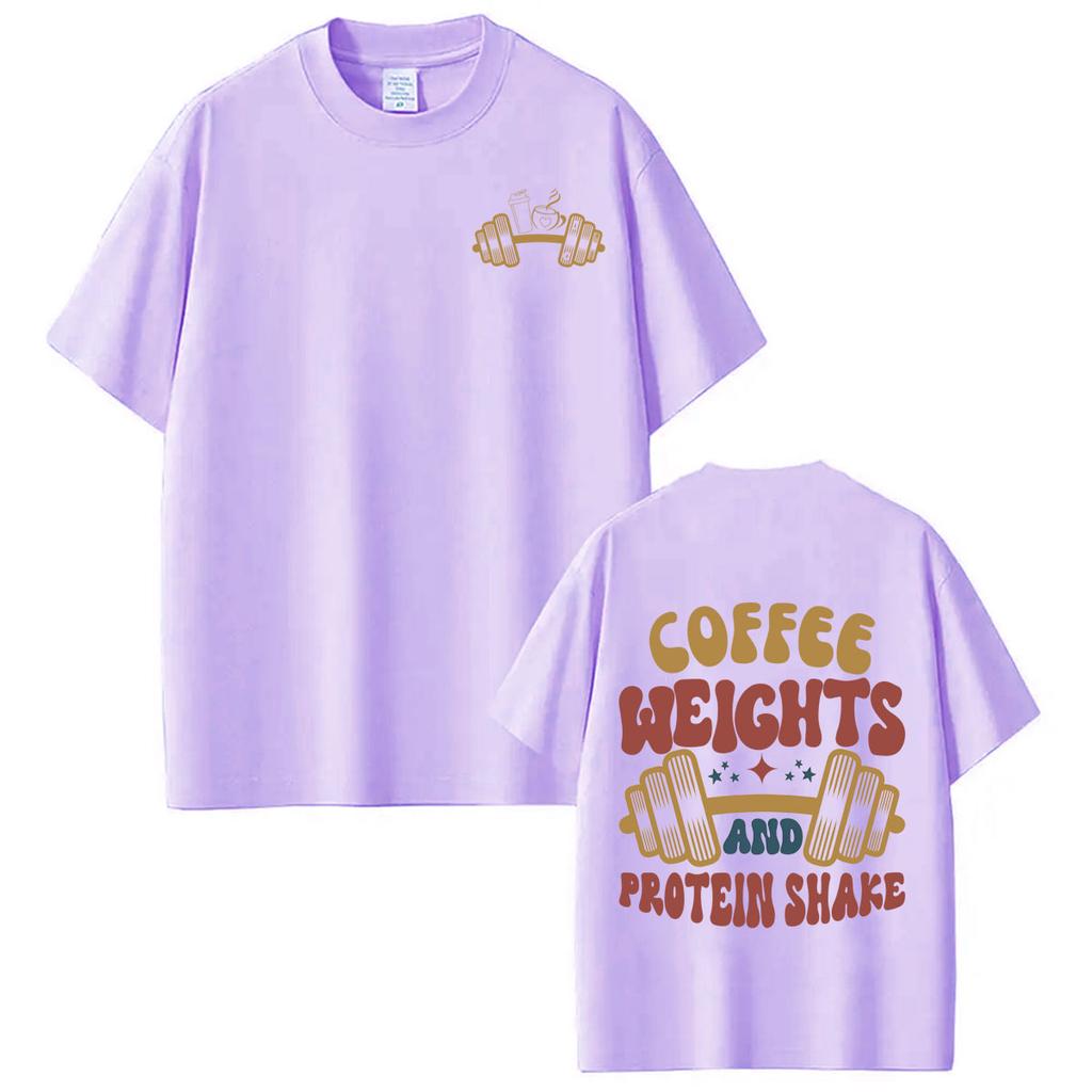 Coffee Weight Funny Gym Meme Tshirt Unisex Unisex Fashion Hip Hop Tshirt Summer Shortsleeved Loose Casual Cotton Tshirts Tops