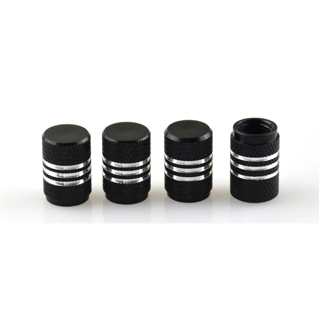 4PCS Car Tire Valve Stems Cap Knurling Style Tire Valve Cap Aluminum Tire Wheel Stem Air Valve Cap Universal Car Accessories Stem Caps1