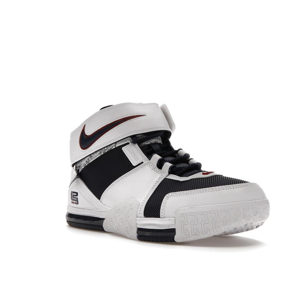 Nike Zoom LeBron 2 Retro USA 2022 Men Sneakers White Midnight-Navy Varsity-Crimson DR0826-100
