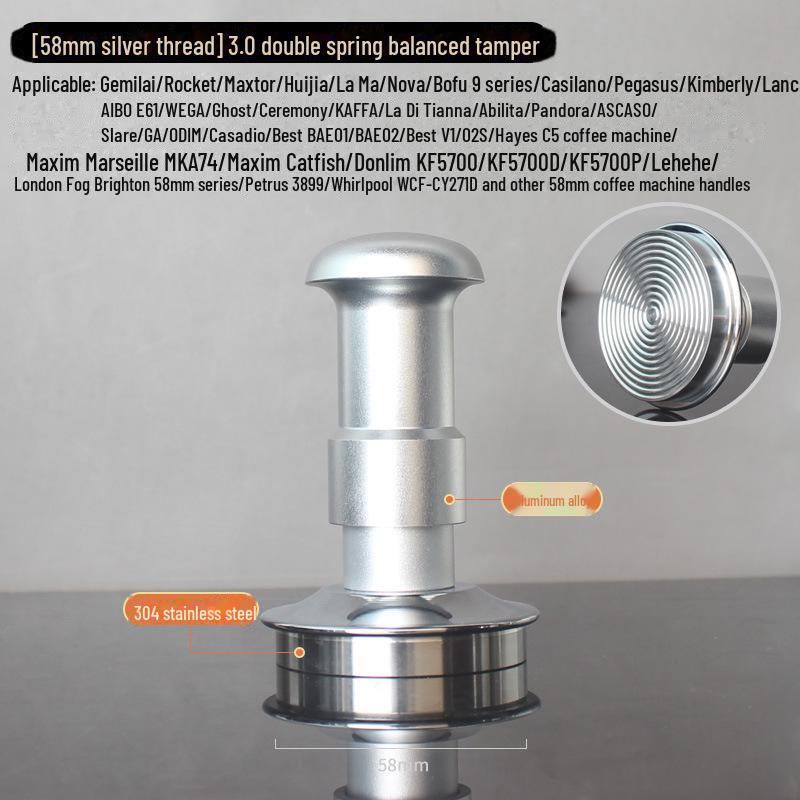 3.0 Double Spring Espresso Tamper with Free Adjustment, Constant Force, Balance - 51/53/58mm