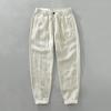 Men's Linen Drawstring Elastic Waist Long Pants - Casual, Loose, Breathable Beachwear