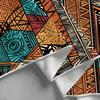 1 Bohemian Series Microfiber Bath Towel, Ultra-Thin Fabric Beach Towel with Vibrant Geometric Pattern, Quick-Dry and Lightweight
